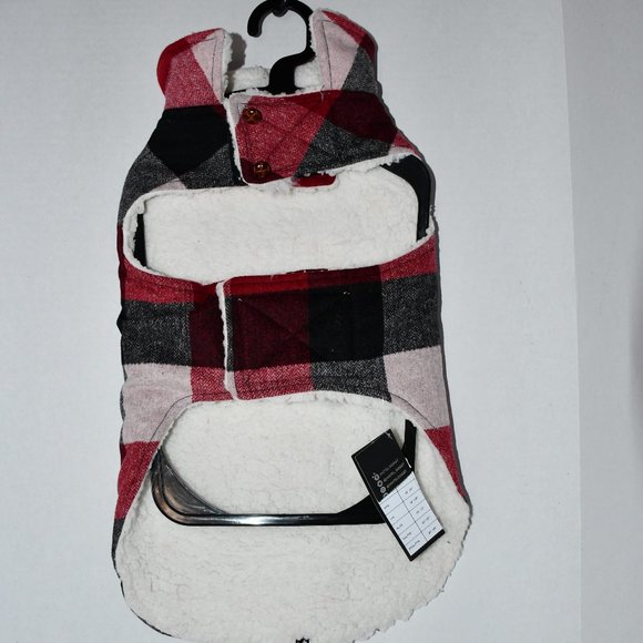 Hotel Doggy  Plaid Melton Coat  in  Cranberry Red  Size: LARGE  #DJ00199DI   NWT - Picture 2 of 5